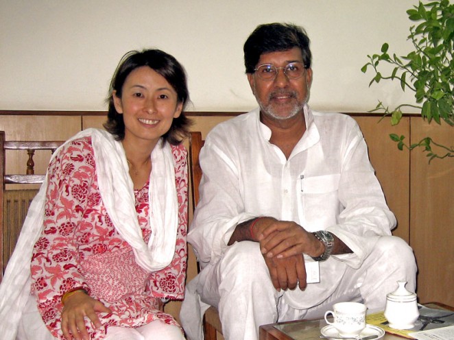 2008年インド・ニューデリーでカイラシュ・サティヤルティさんと